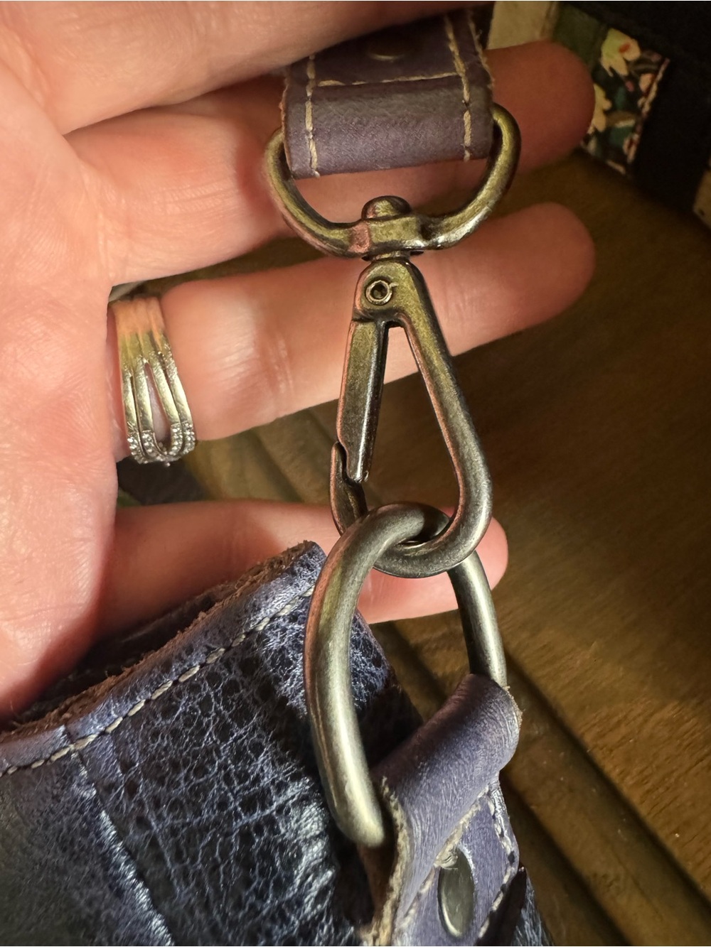 Bed Stu Blue Purple Orchid Woven Leather Crossbody with Distressed Finish - Picture 7 of 9